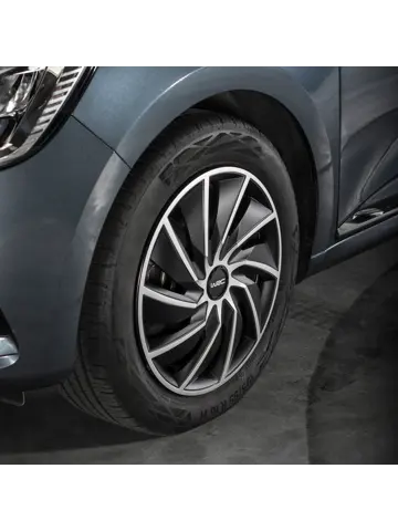 WRC Wieldoppen 15" - zilver/zwart 4 stuks