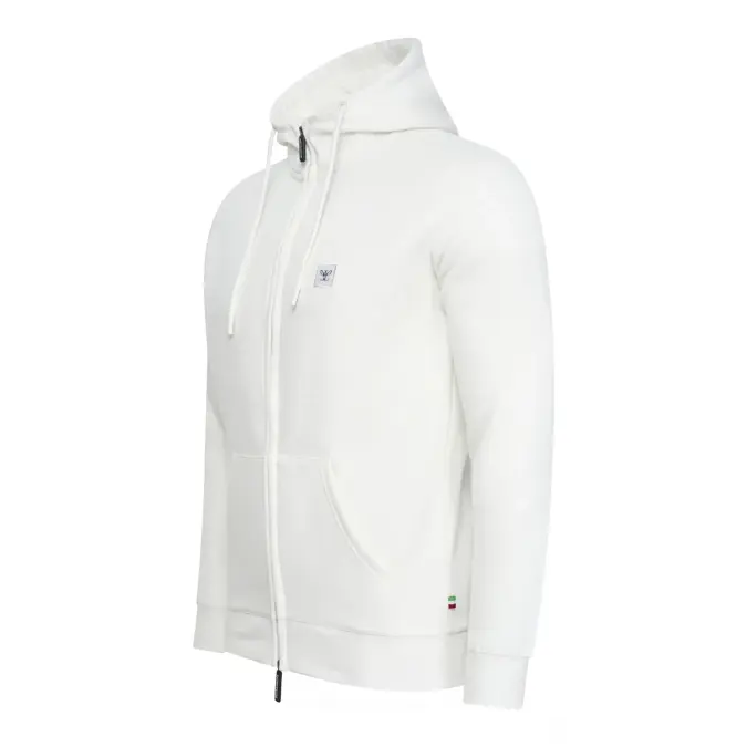 Heren Fleece Hoodie met Rits Cappuccino Italia