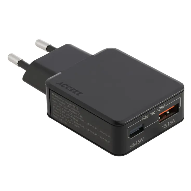 Ultra Slim GaN Charger 45W - USB-A + USB-C