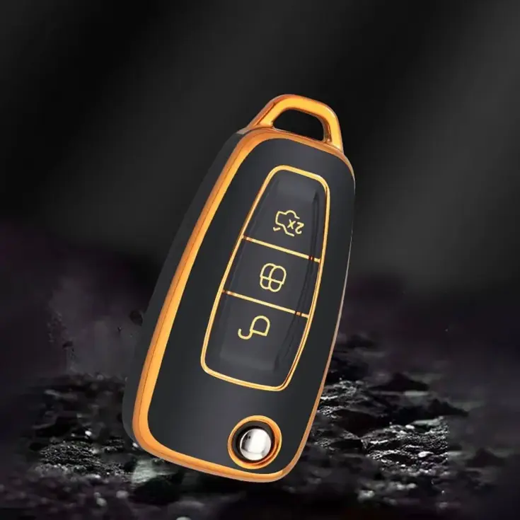 TPU Sleutelhoesje voor Ford goud E3