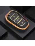 TPU Sleutelhoesje voor Peugeot goud B3