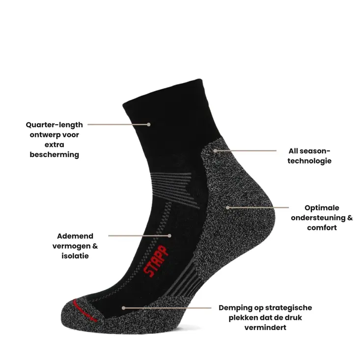 STAPP - Techno Boston Quarter - Wandelsokken