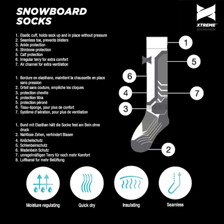 6 paar - Snowboardsokken