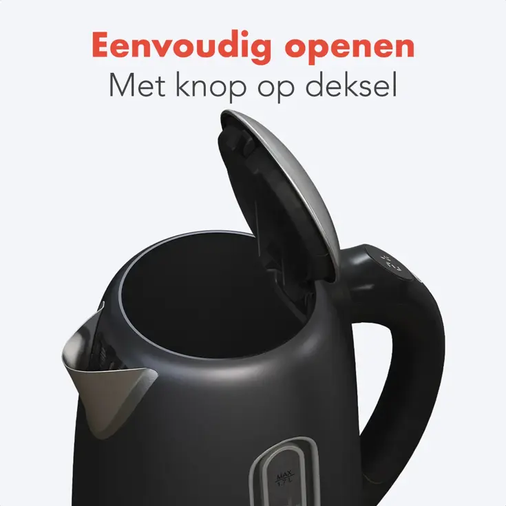 Waterkoker – 1,7L – Zwart/RVS