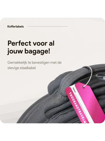 Aluminium Bagagelabel – 2 stuks – Roze