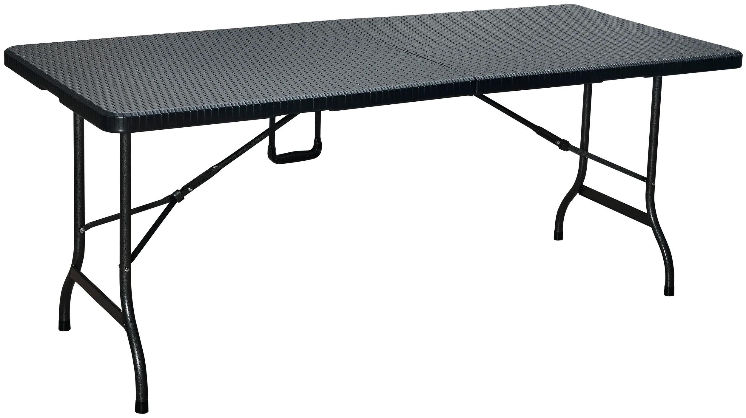 Erro  Klaptafel  180cm  zwart  wicker  Zwart
