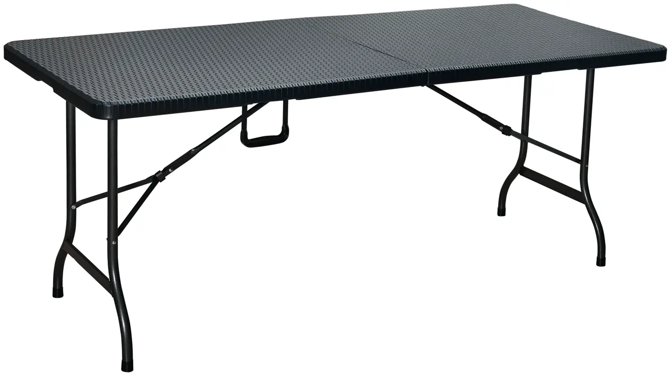 Klaptafel - 180cm - zwart - wicker