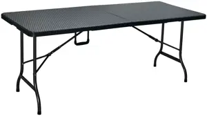 ERRO Klaptafel - 180cm - zwart - wicker