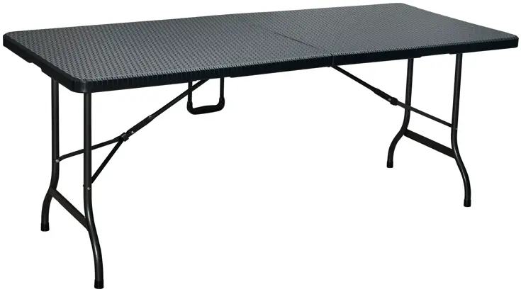 Klaptafel - 180cm - zwart - wicker