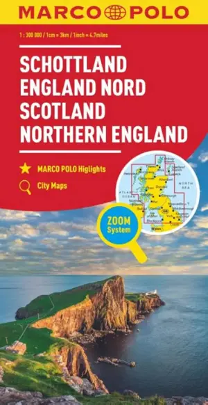 Marco Polo wegenkaart Schotland - Noord Engeland