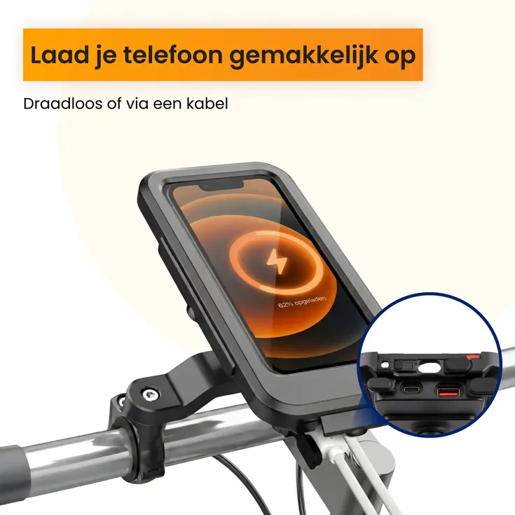 Telefoonhouder Fiets met Powerbank 5000 mAh
