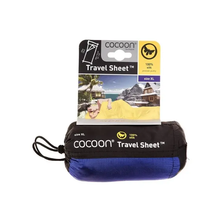 Cocoon Travelsheet XL 100 % Zijde Ultramarine Blue