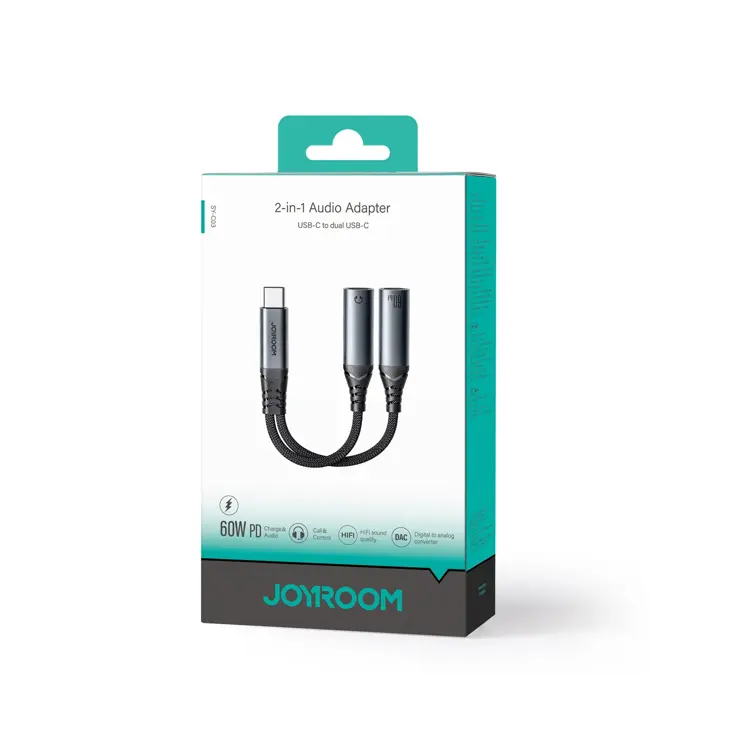 2-in-1 Audio Adapter - Zwart - Joyroom