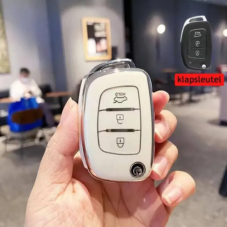 TPU Sleutelhoesje voor Hyundai wit B3