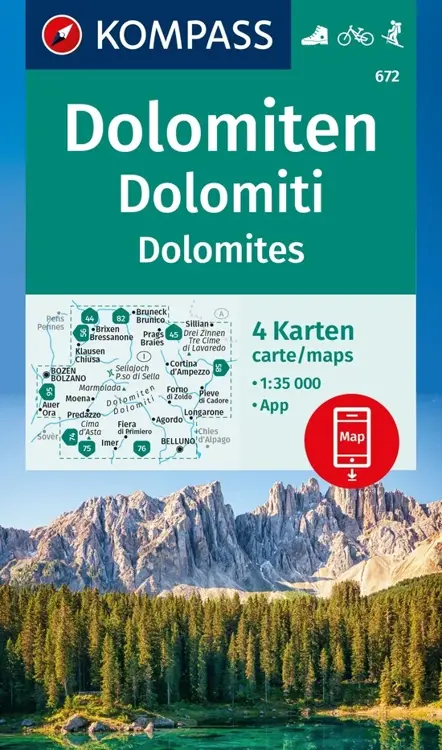 Wandelkaart WK672 Dolomiten