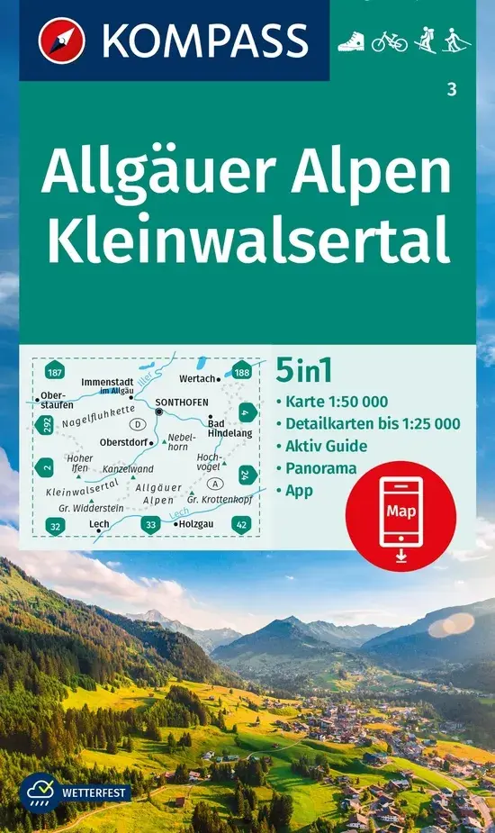 Wandelkaart WK3 Allgäuer Alpen - Kleinwalsert