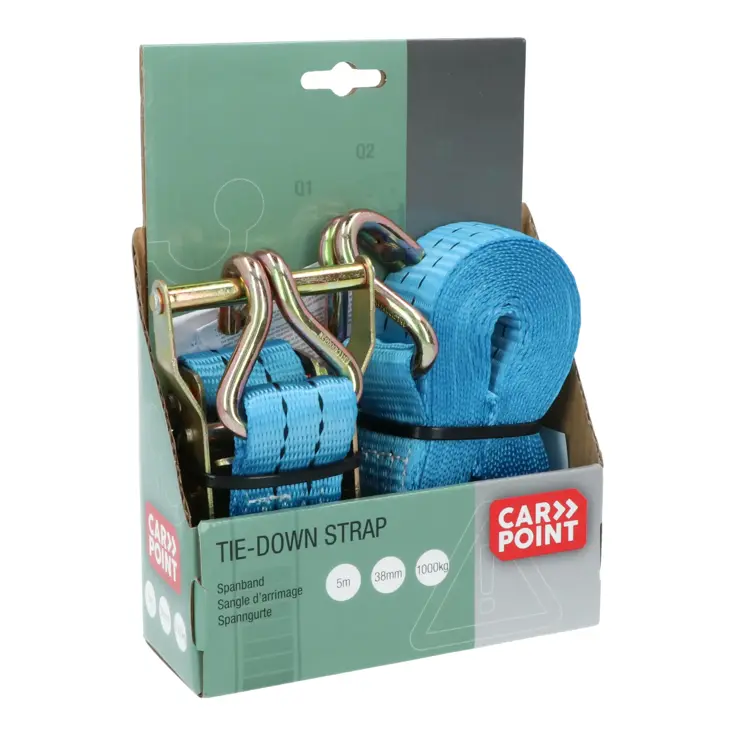 Carpoint Spanband met Ratel en Haken 5 Meter