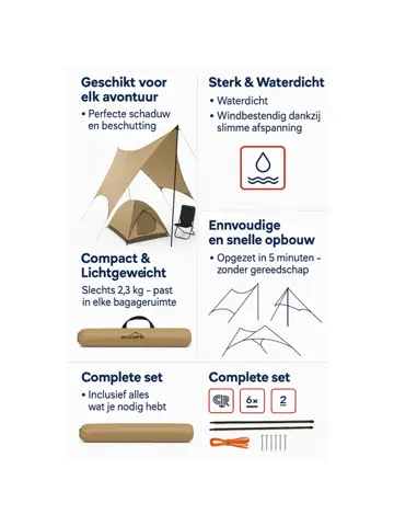 Tarp - 300x300x220 cm - Schaduwdoek -