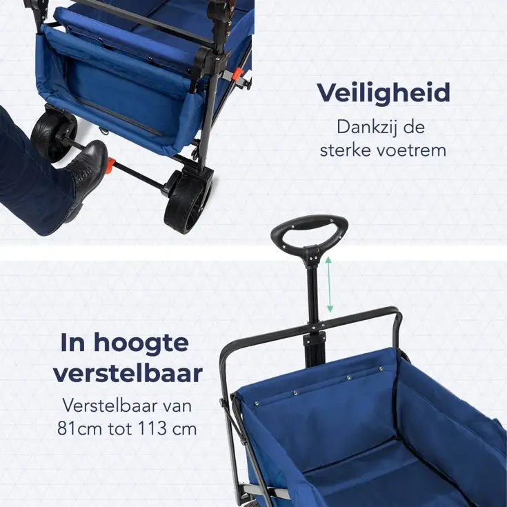Bolderkar – Tot 120KG – 90L – Blauw