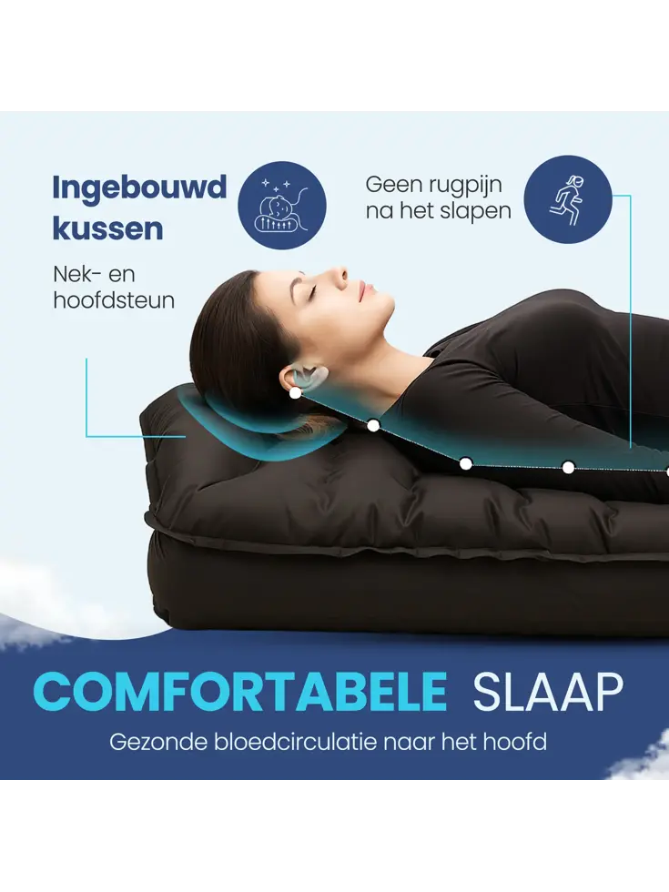 FLOAT Tweepersoons slaapmatje met voetpomp