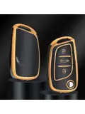 TPU Sleutelhoesje voor Peugeot goud C3