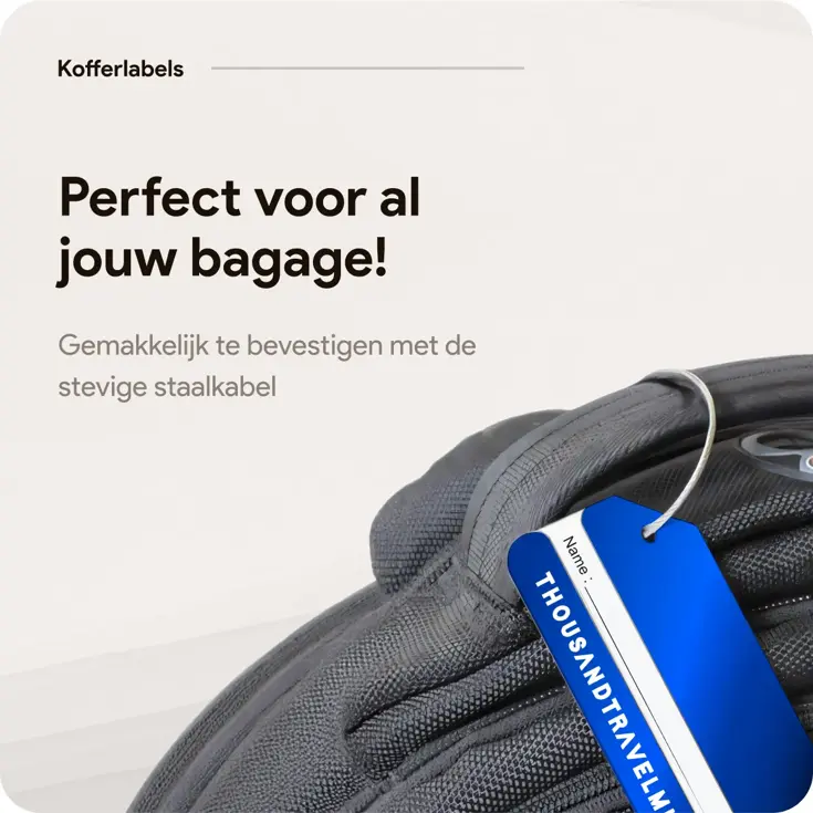 Aluminium Bagagelabel – 2 stuks – Blauw