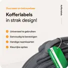 Aluminium kofferlabels – 4 stuks – Groen