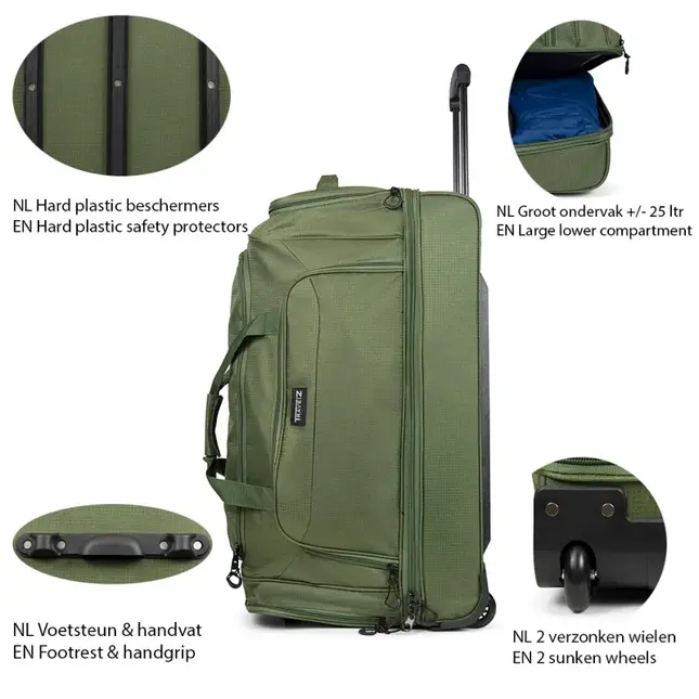 Reistas met wielen 96 Ltr