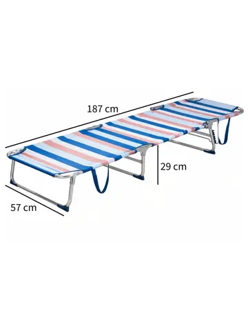 Ligbed Aluminium 3-Standen Opvouwbaar -