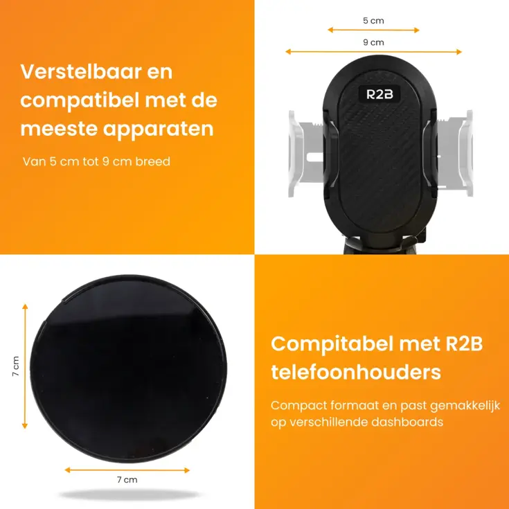 Telefoonhouders Auto Zuignap + Dashboardpad
