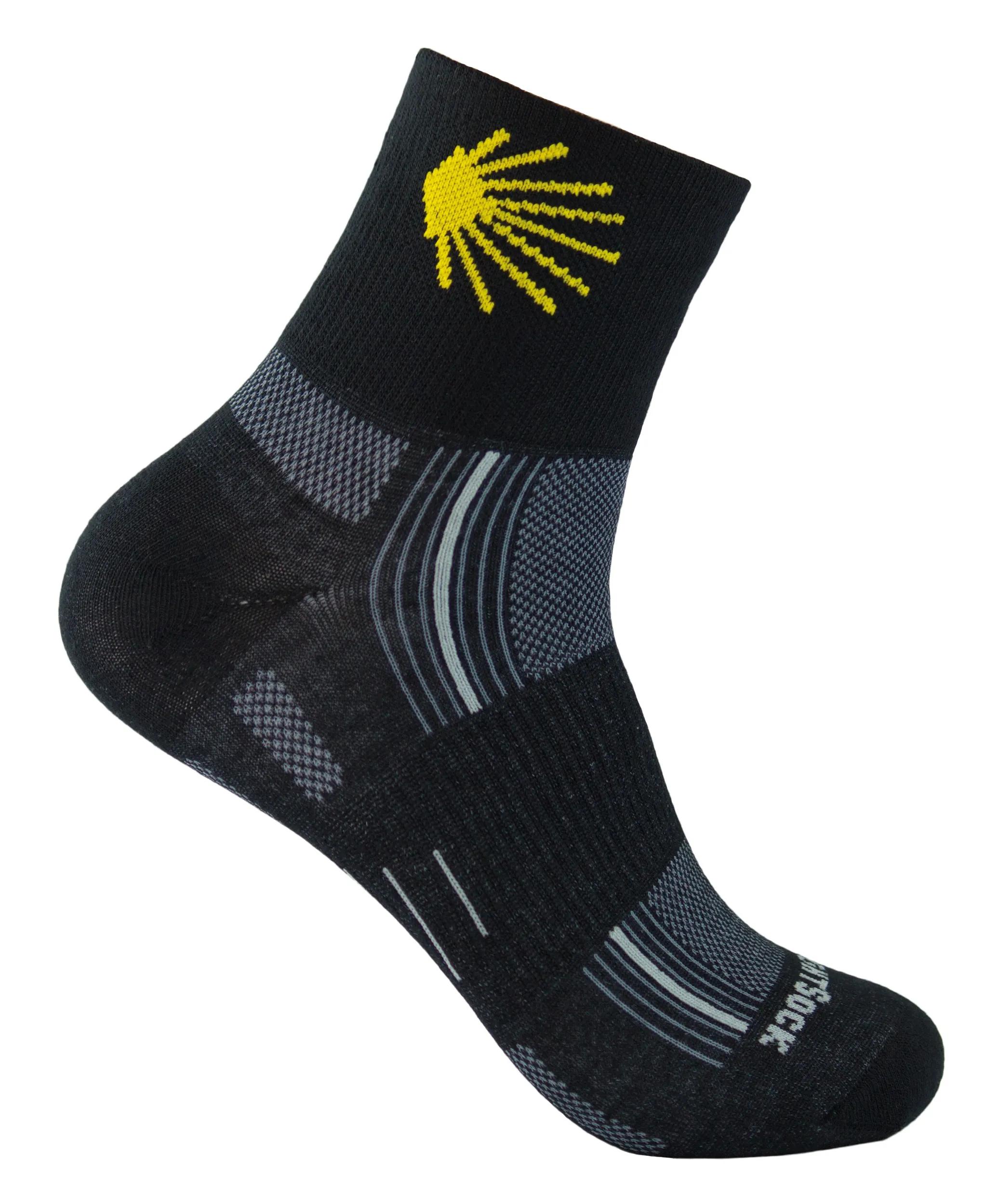 Wrightsock  Stride Quarter  sokken  Zwart-Geel
