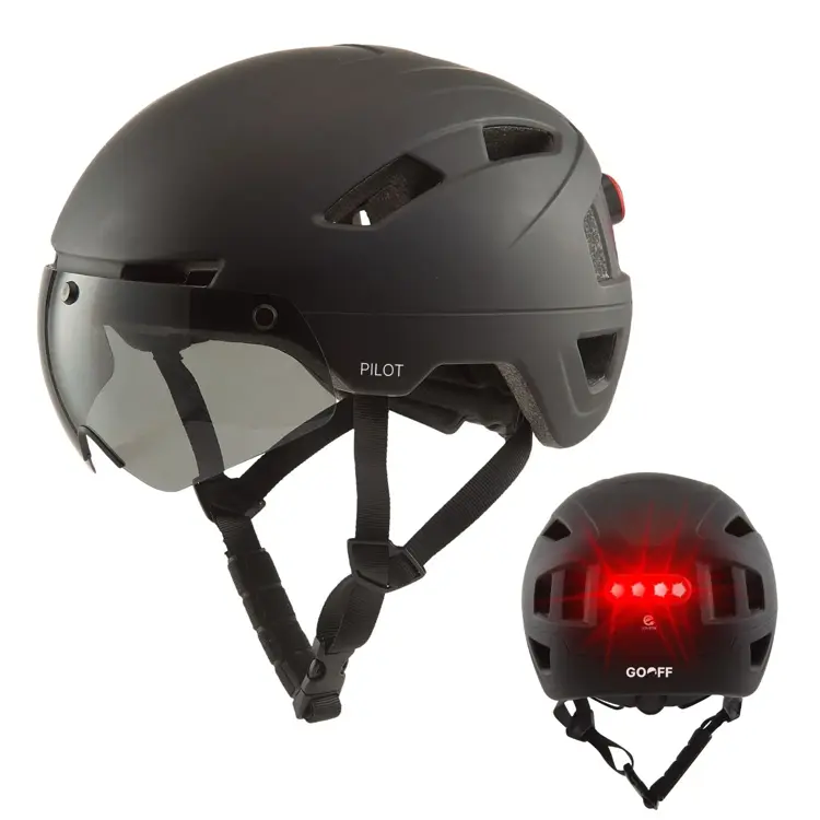 GO-OFF PILOT fietshelm met vizier NTA certif.