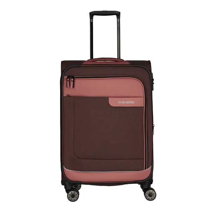 Travelite 4 wheel trolley m expandable Roze