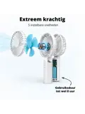 Oplaadbare Handventilator - Wit/Blauw