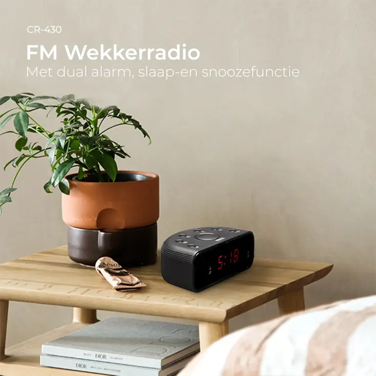 Wekker FM Klokradio Dual alarm Snooze functie