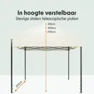 LifeGoods Partytent met Zijwanden - 3x3 m