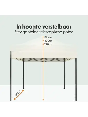 Partytent met Zijwanden – 3x3 m – Beige