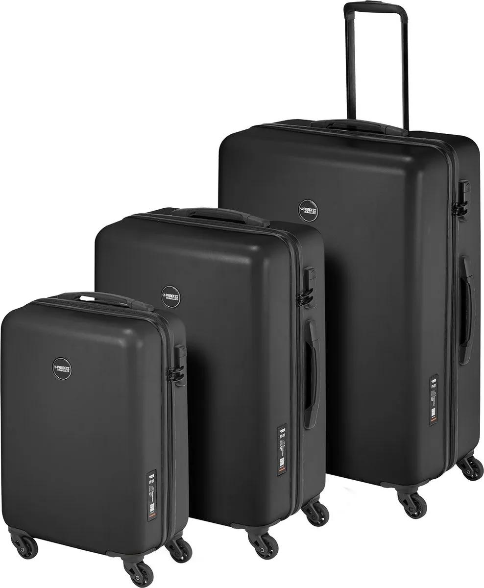 Princess Traveller  PT01 Set  Driedelige kofferset  SML  Zwart