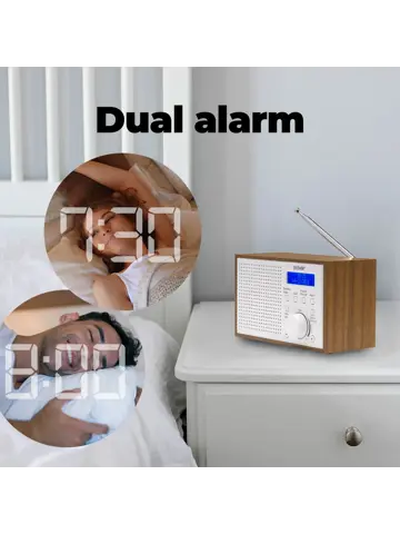 DAB46W DAB+/FM Radio Wekkerfunctie