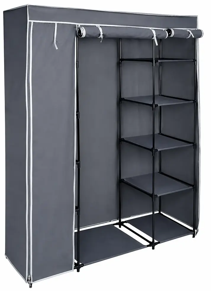 Garderobekast Donkergrijs 141 cm - Kledingkast