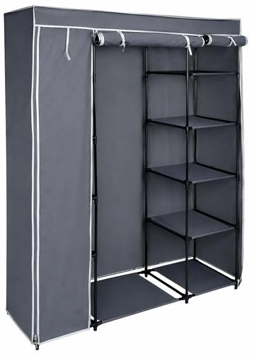 Garderobekast Donkergrijs 141 cm - Kledingkast