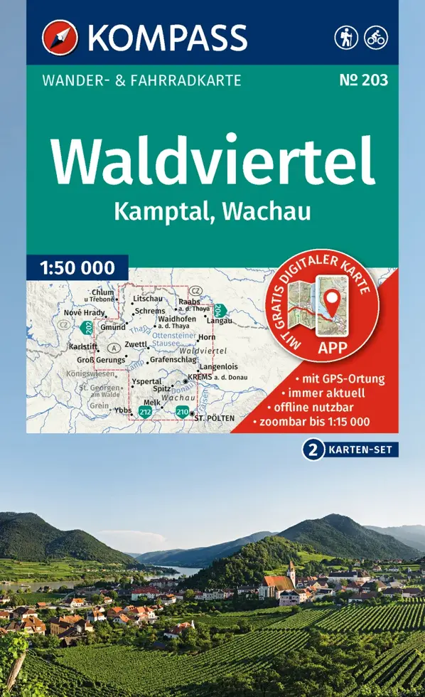 Wandelkaart WK203 Waldviertel - Kamptal
