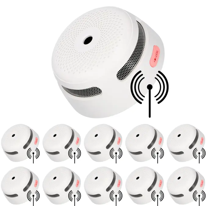 XS01-W Draadloos koppelbare rookmelder 10pack