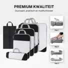 Compressie Packing Cubes – 6 stuks – Zwart