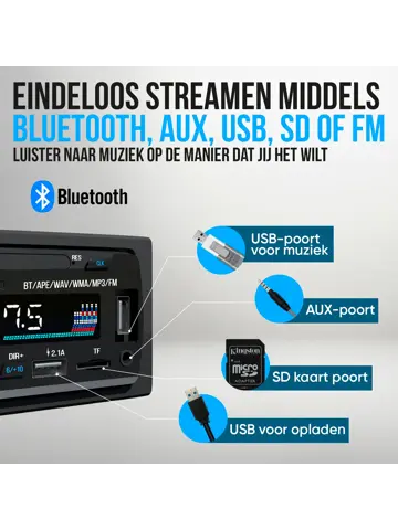 Autoradio met Bluetooth - 1DIN