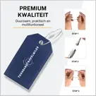 Bagagelabel – 4 stuks – Leer – Blauw