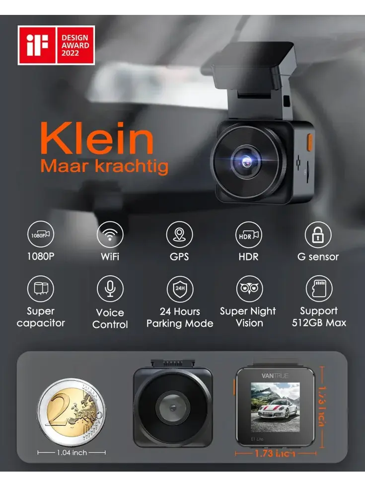 E1 Lite Full HD Wifi GPS dashcam