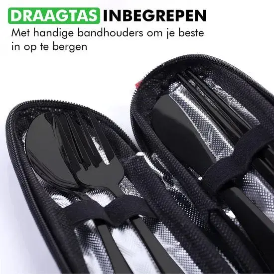 Reisbestek – 5 -Delige Bestekset met Etui