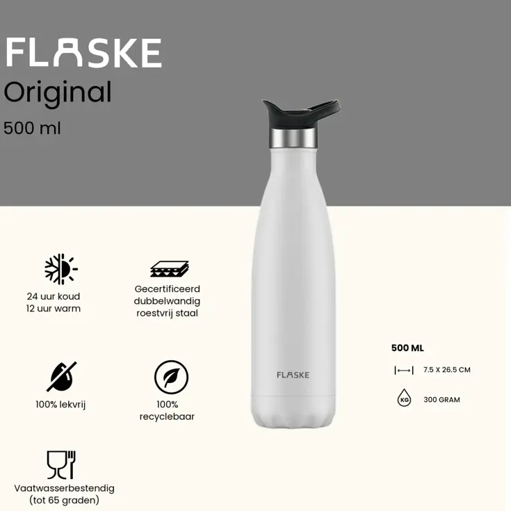 FLASKE 500 ml  RVS Drinkfles
