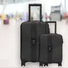 2 Kofferriem + 2 Bagagelabel –4-delig– Zwart